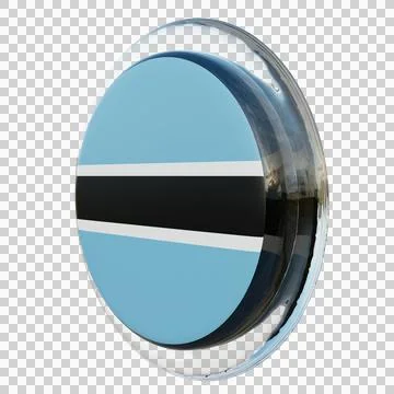 Botswana 3d illustration flag on pole. Wood flagpole Illustrazione stock