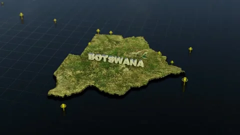 Botswana 3D Map With Animation Stock Footage 302655213