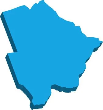 Botswana- 3D map country Stock Illustration