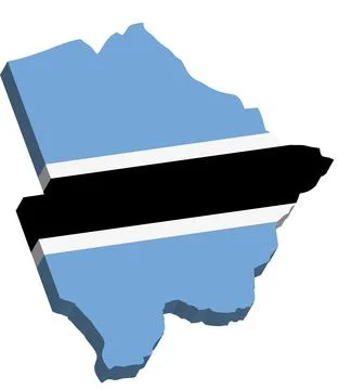 Botswana- 3D map country Stock Illustration