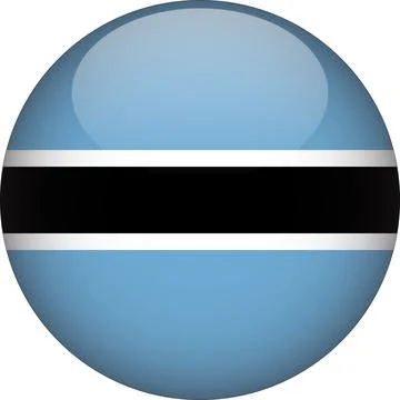 Botswana 3D Rounded Flag Vector Stock Illustration
