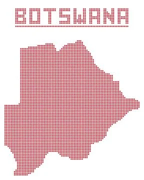 Botswana Africa Dot Map Illustrazione stock