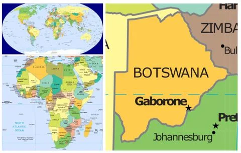 Botswana &amp; Africa Stock Illustration