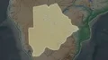 Botswana and capital circled and zoomed. Physical 4k or 4k+ Resolution