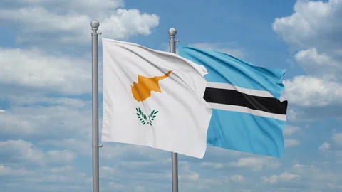 Botswana and Cyprus flags Stock Footage 270487816