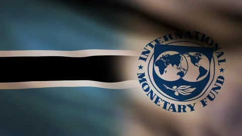 Botswana and IMF waving flag Stock Footage 245347387