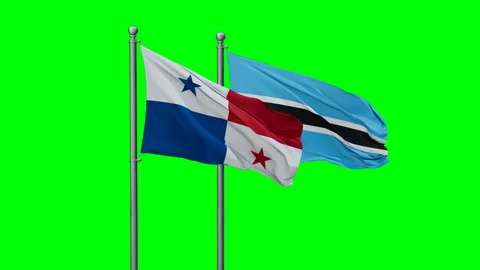 Botswana and Panama two flags Stock Footage 292816168