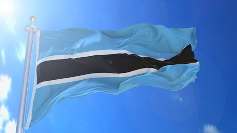 Botswana animated flag pack in 3D and green screen Stock Footage 119933379