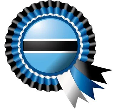 Botswana detailed silk rosette flag, eps10 vector illustration Stock Illustration