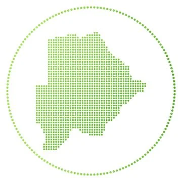 Botswana digital badge. Dotted style map of Botswana in circle. Tech icon o.. Stock Illustration
