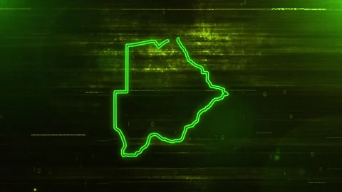 Botswana Digital Futuristic Glitch Map Stock-Footage 333604022