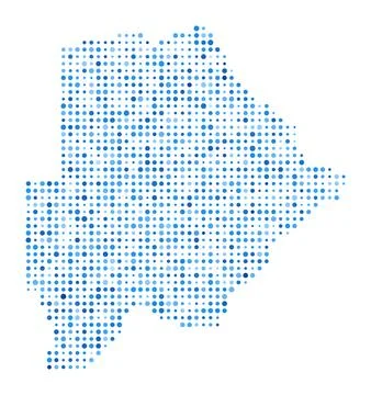 Botswana Dot Map. Country Digital Style Shape. Botswana vector image. Count.. Stock Illustration
