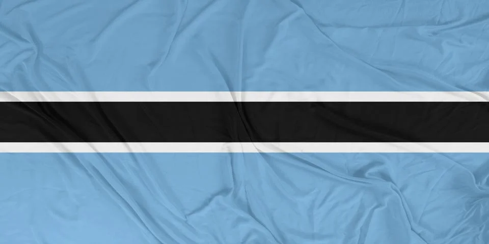 Botswana Dynamic Flag Motion with Intense Wind Waves Stock Photos