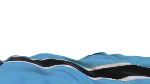 Botswana fabric flag waving on the wind loop. Botswana embroidery stiched clo Stock Footage 194073621