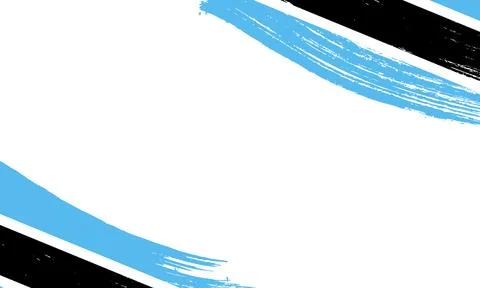 Botswana Flag with Brush Stroke Effect, Grunge brush stroke. Watercolor pai.. Stock Illustration