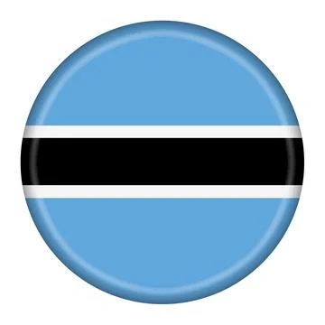 Botswana flag button 3d illustration with clipping path Stock Illustration