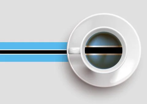 Botswana flag with coffee on top view Stockillustratie