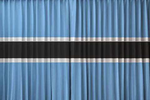 Botswana flag on curtain Stock-Fotos