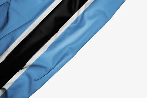 Botswana flag of fabric with copyspace for your text on white background. Stock Illustration