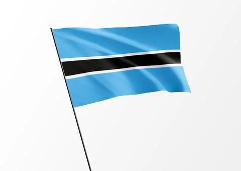 Botswana flag flying high in the isolated background Stock Illustration