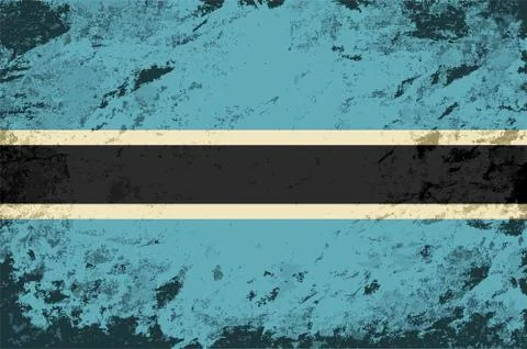 Botswana flag. Grunge background. Vector illustration Stock Illustration