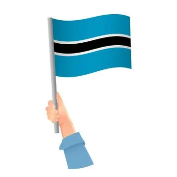 Botswana flag in hand icon 스톡 일러스트