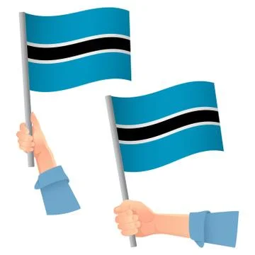 Botswana flag in hand icon Stock Illustration