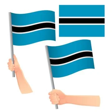 Botswana flag in hand set Stock Illustration