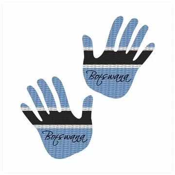 Botswana flag hand vectors 库存插图