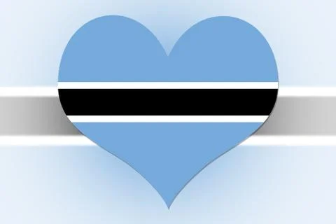 Botswana flag heart Stock Illustration