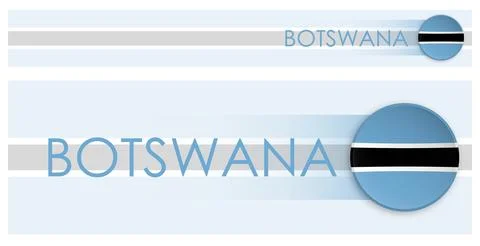 Botswana flag horizontal web banner in modern 스톡 일러스트