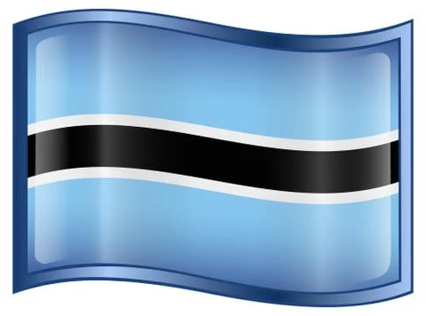Botswana flag icon. 库存插图