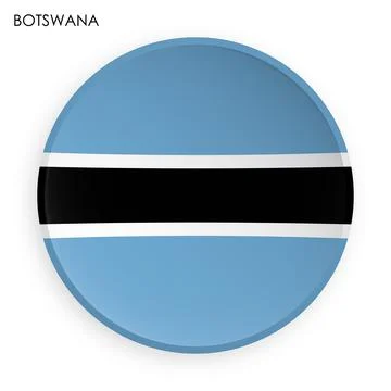 BOTSWANA flag icon in modern neomorphism style. Button for mobile application Stock Illustration