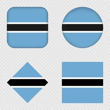 Botswana Flag Icons Pack. Vector illustration. Stock Illustration