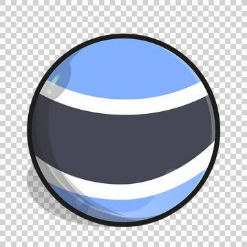 Botswana Flag Inspired Orb with Black Outline and Subtle Shadow 库存插图