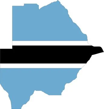 Botswana Flag in Map, Botswana Map with Flag, Country Map, Botswana Map wit.. Illustrazione stock