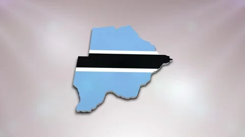 Botswana Flag on Map Stock Footage 277945848