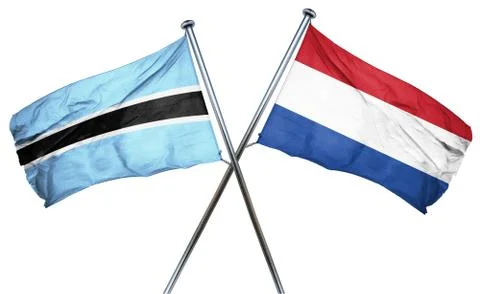 Botswana flag with Netherlands flag, 3D rendering Stock Illustration