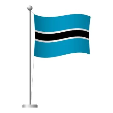Botswana flag on pole icon Stock Illustration