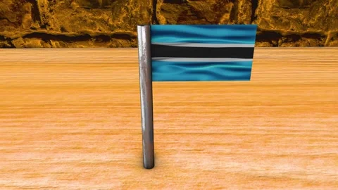 Botswana Flag Post - Upwards Shot Video stock 270783182