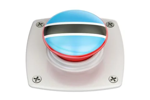 Botswana flag push button, 3D rendering Stock Illustration
