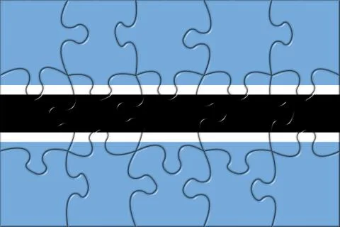 Botswana Flag Puzzle Pieces Stock Illustration