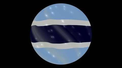 Botswana flag in a round ball rotates. Flicker and shine. Animation loop Stock Footage 145857681