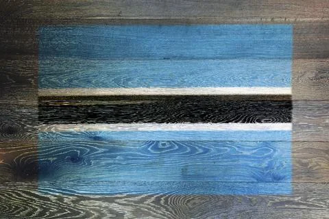 Botswana flag on rustic old wood surface background Stock Illustration