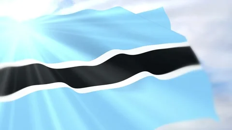 Botswana Flag Seamless Loop 4k 60fps on Sky Background Stock Footage 340623597