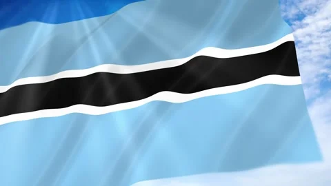 Botswana Flag Seamless Loop 4k 60fps on Sky Background Stock Footage 341681624