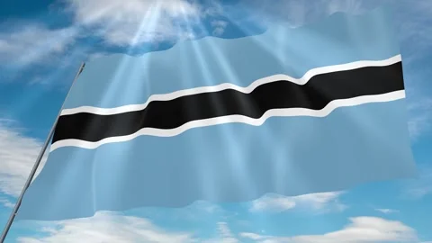 Botswana Flag Seamless Loop 4k 60fps on Sky Background Stock Footage 341755101