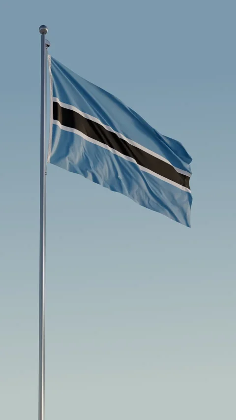 Botswana Flag Seamless Loop Cinematic Realistic Waving Blue Sky 스톡 동영상 317499187
