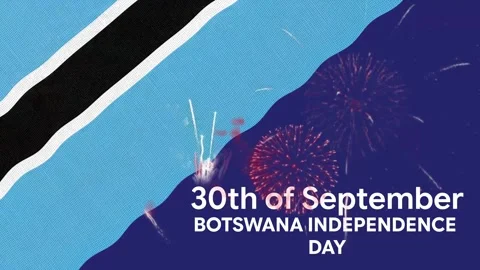 Botswana Flag September 30 Independence Day Text Animation Waving Fabric Backgro Stock-Footage 339543386