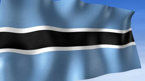 Botswana Flag - Set of 3 Angles with Masks [3WaveSeries] Stock Footage 105307825